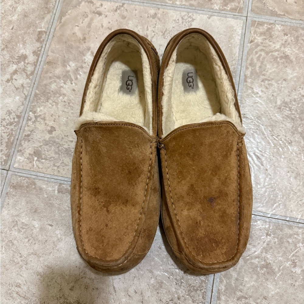 UGG Men’s Chestnut Brown Suede Moccasin Slippers